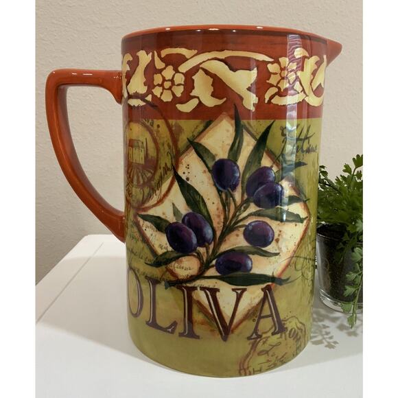 Vtg Certified International Geoffrey Allen “Oliva” Italian Tuscany Style Pitcher - Picture 1 of 7